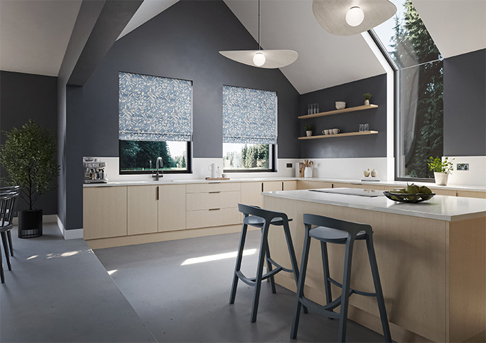 Aviary Velvet, Denim - Roman Blind - Image 6